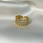 Triple Bead Ring - 18k Gold (Demi Fine)