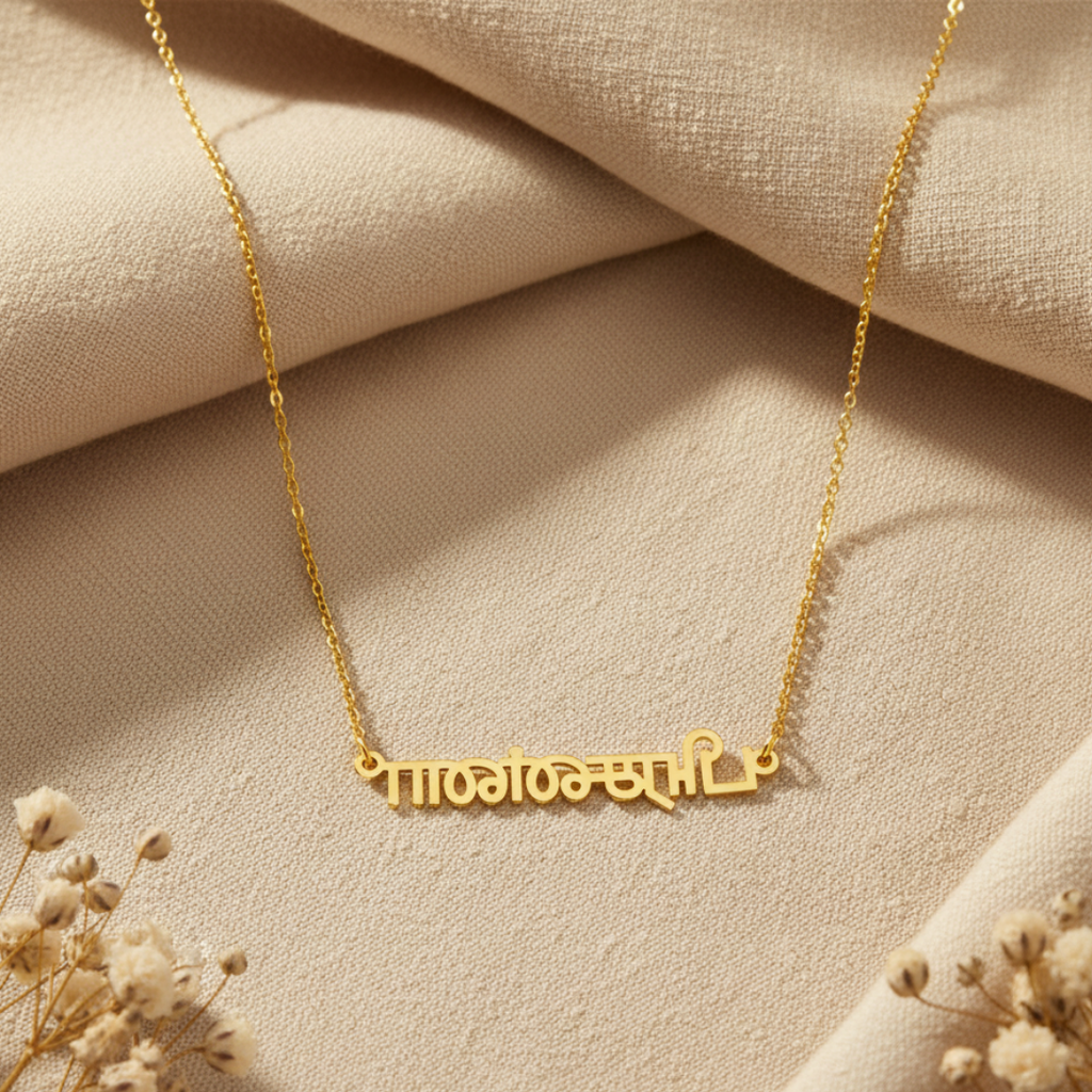 Malayalam Script Name Necklace
