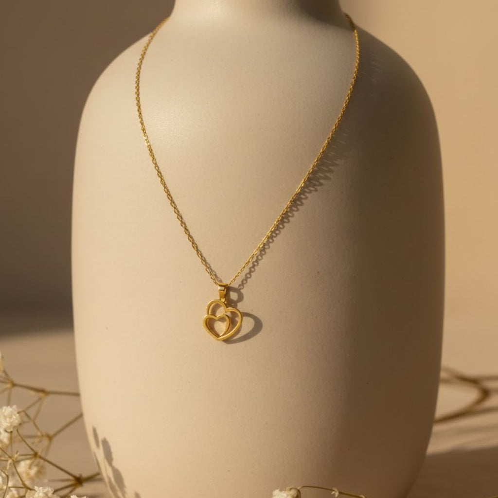 Two Hearts Pendant Necklace