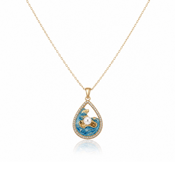 Aquatic Droplet Pearl Necklace