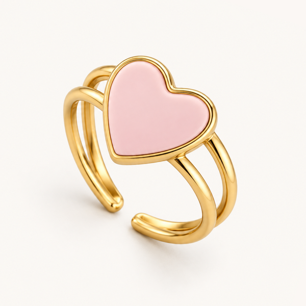 Blush Heart ring - 18k Gold (Demi Fine)