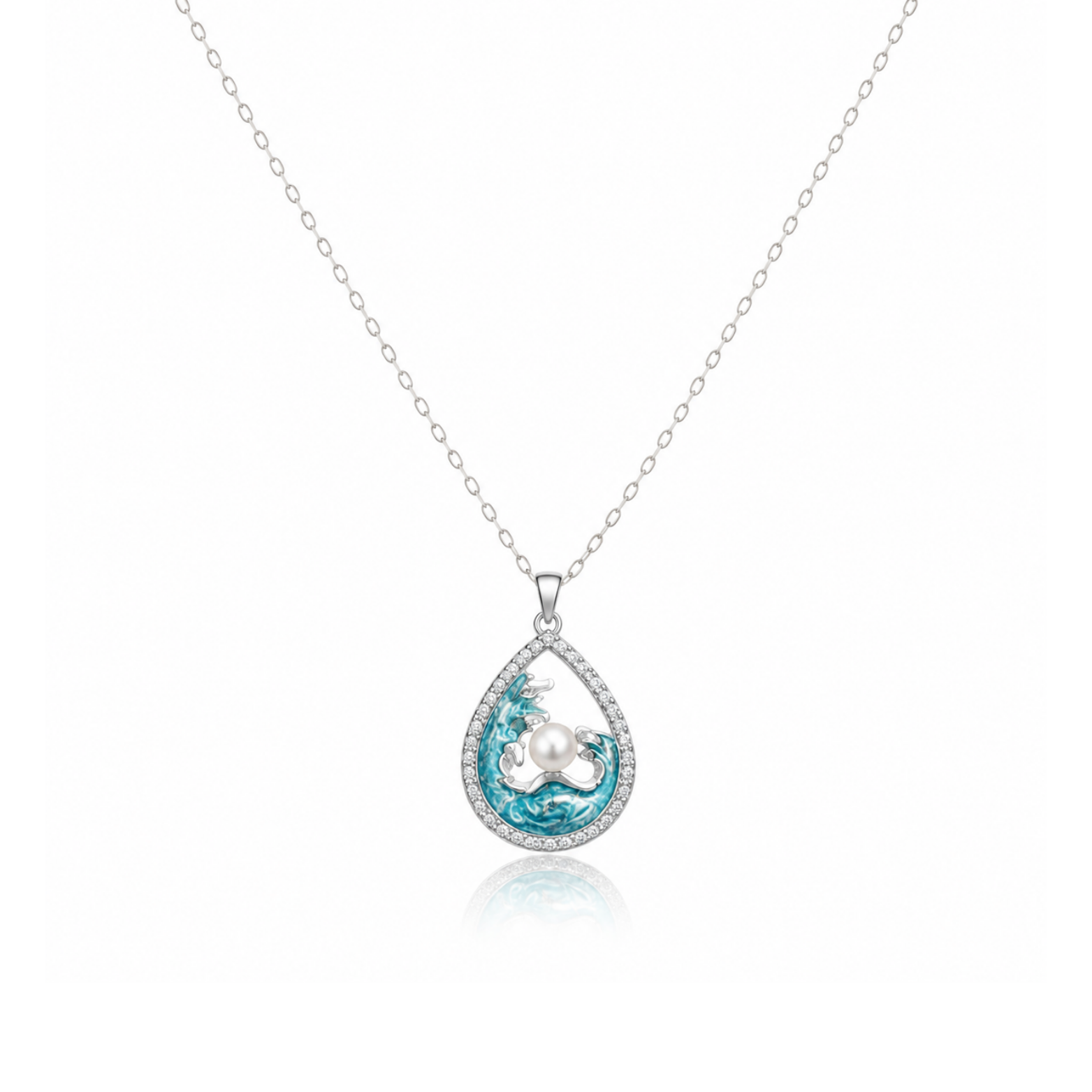 Aquatic Droplet Pearl Necklace