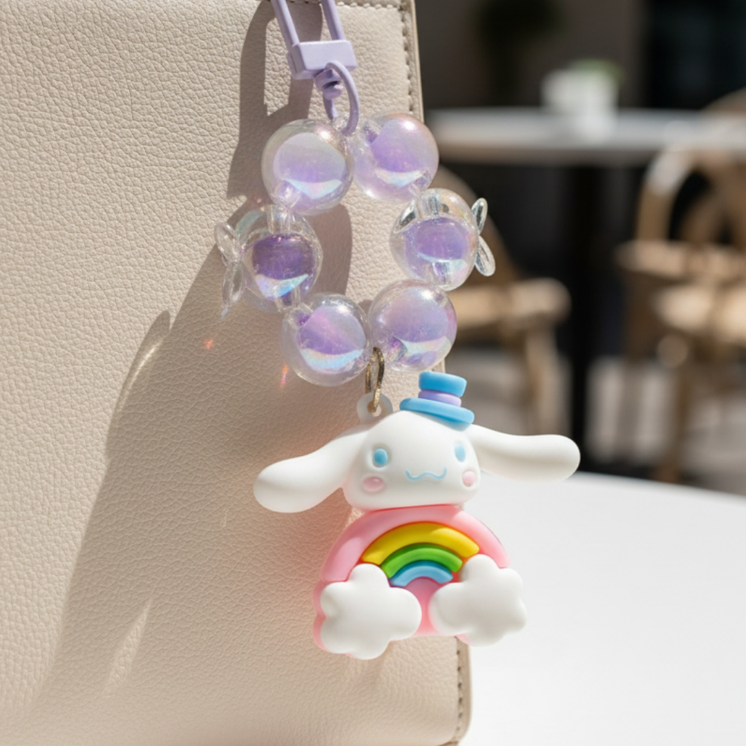 Happy Rainbow Bunny Charm