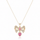 Bow-Shaped Zircon Diamond Necklace