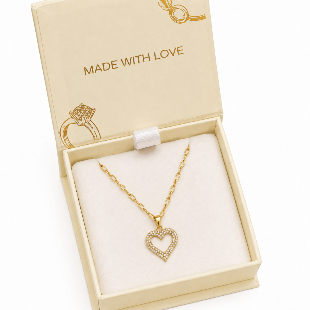 Golden Halo Heart Necklace
