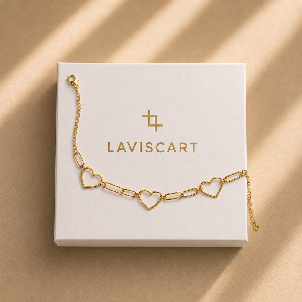Golden Heart Trio Anklet