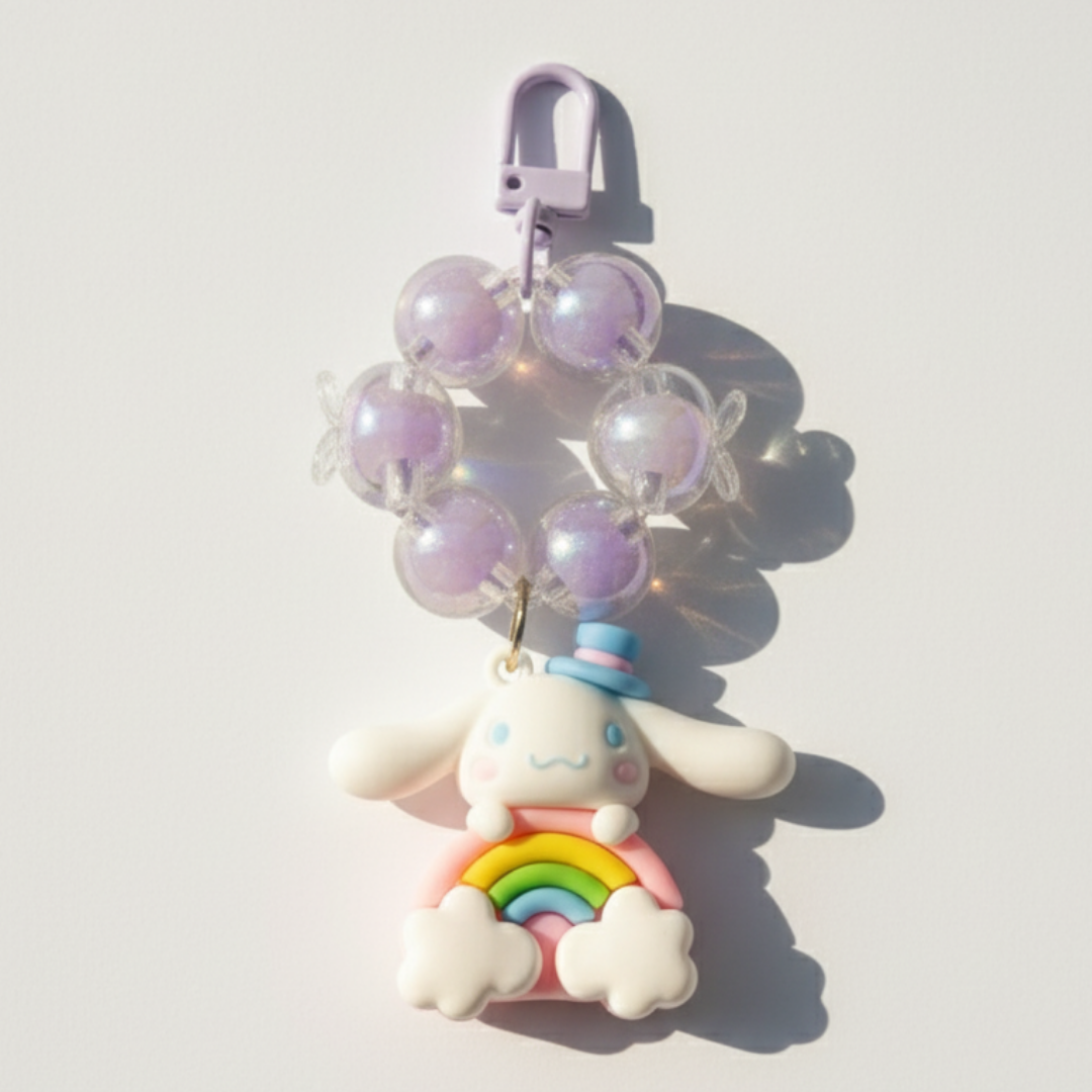 Happy Rainbow Bunny Charm