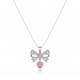 Bow-Shaped Zircon Diamond Necklace