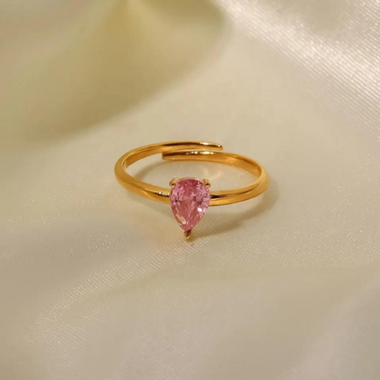 18k Gold Plated Filigree Ring (Pink)
