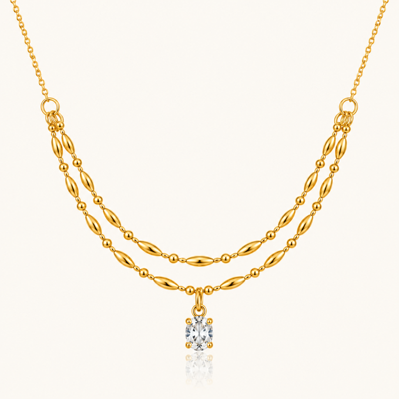 Zircon Muse Necklace - 18K Gold (Demi Fine)