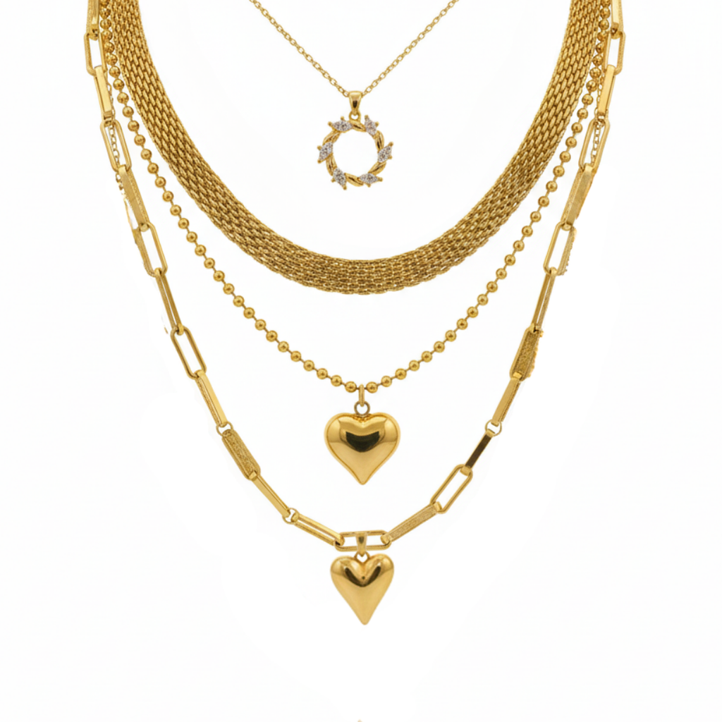 Stacked Heart Statement Necklace