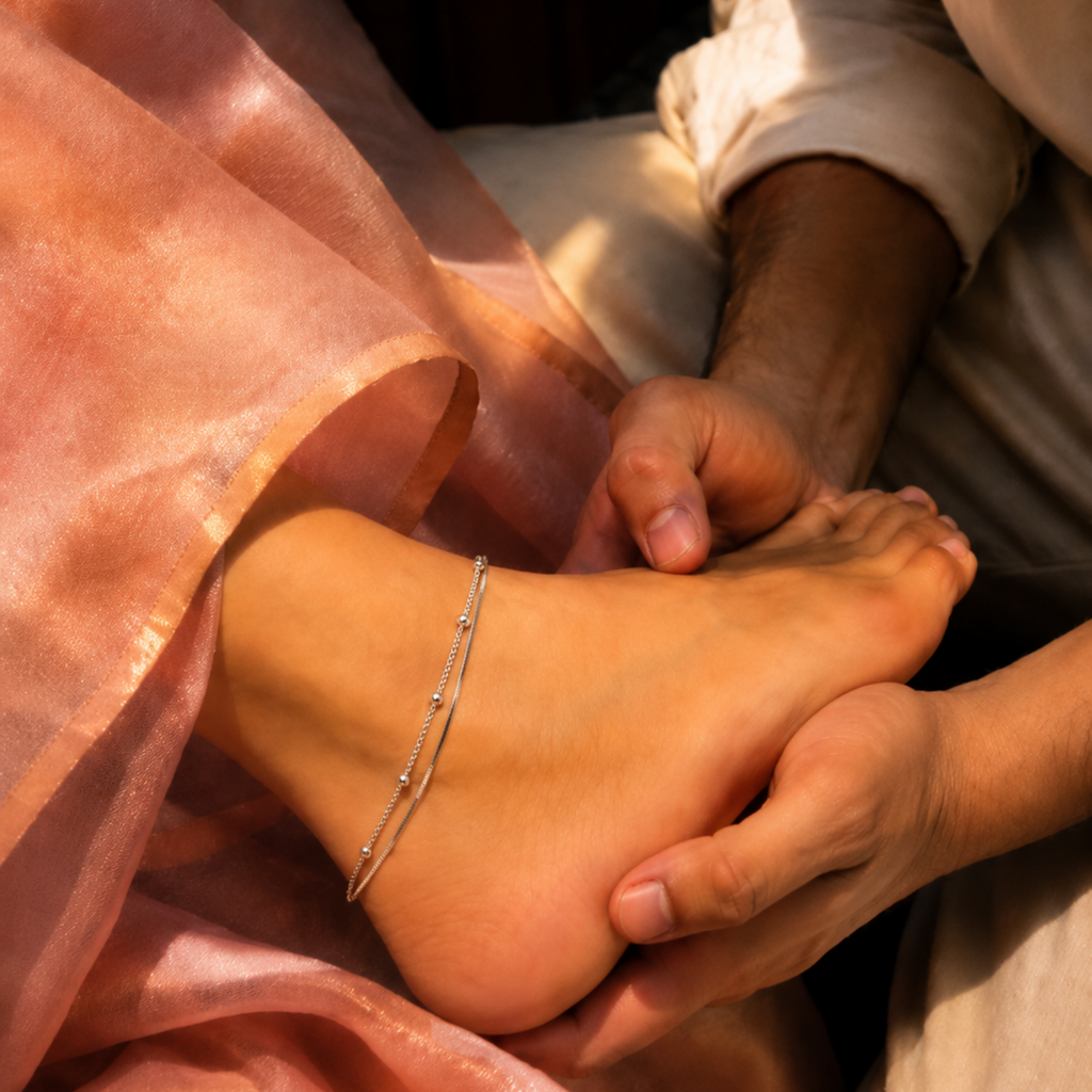Silver Layered Anklet