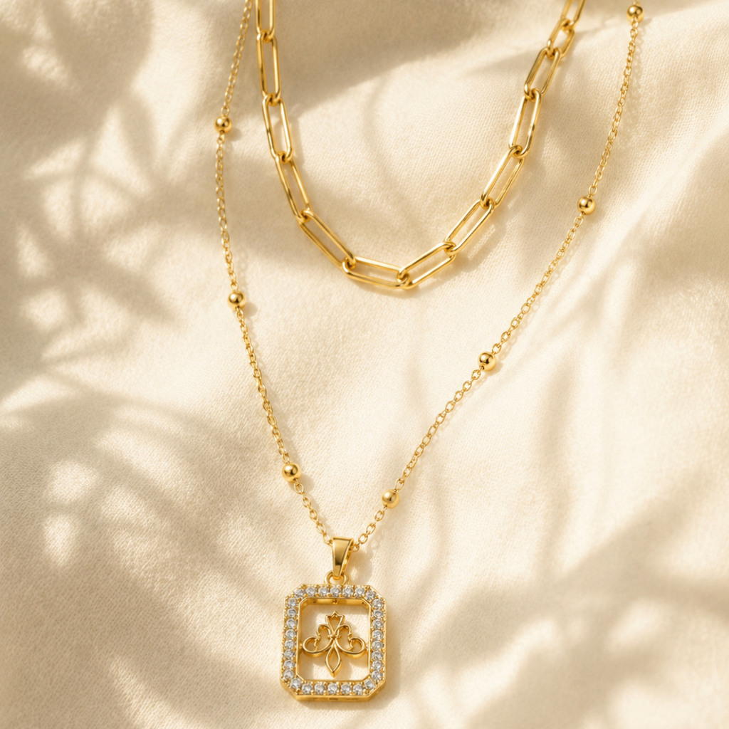 Royal Emblem Layered Necklace