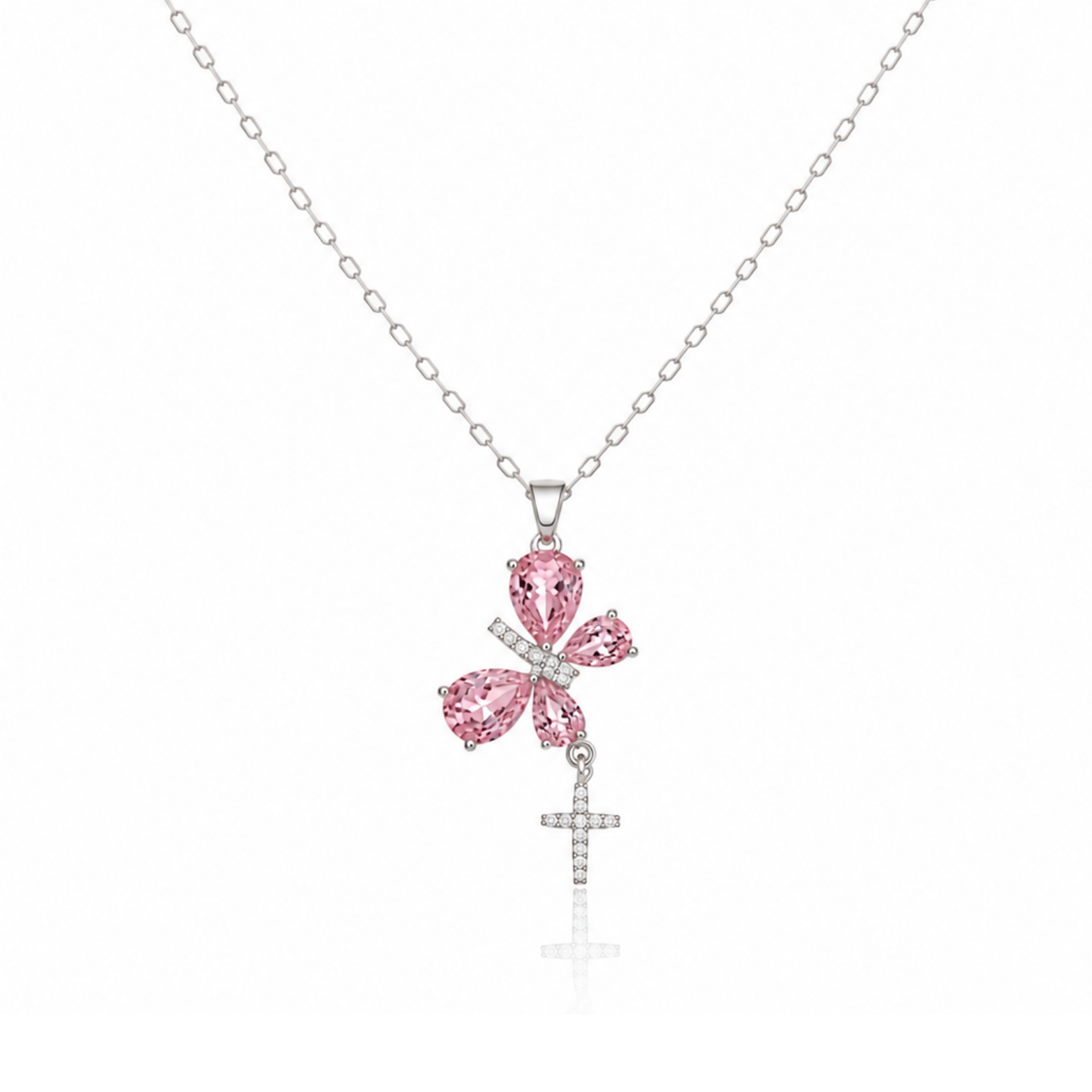 Classic Pink Zircon Elegance Necklace