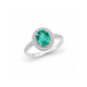 Oval Emrald Zircon Halo Ring