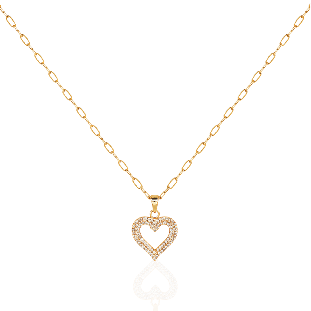Golden Halo Heart Necklace
