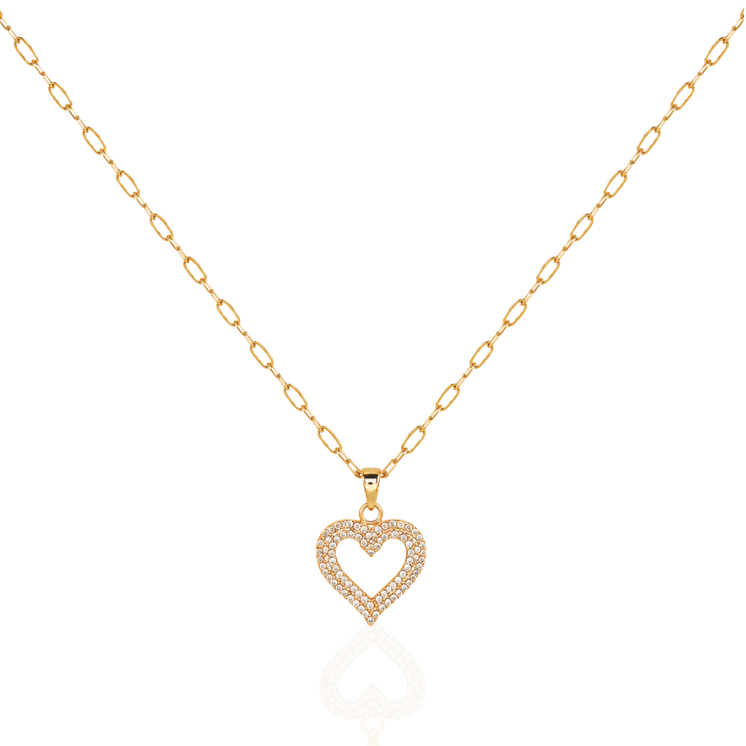 Golden Halo Heart Necklace