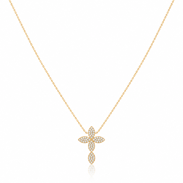 Classic Floral Zircon Diamond Necklace