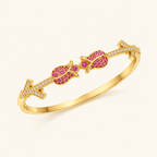 Twin Blossom Kada - 18k Gold ( Demi Fine )