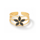 Black Bloom Charm Ring