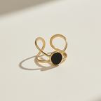 Modern Black ring - 18 Carat Gold (Demi Fine)