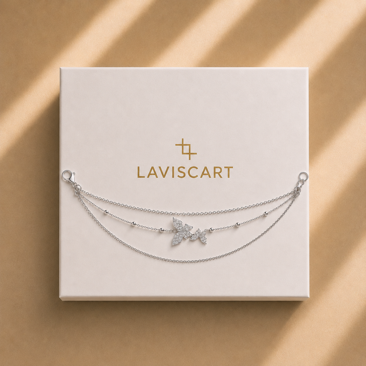 Silver Butterfly Charm Anklet
