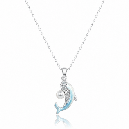 Dancing Dolphin Pearl Necklace