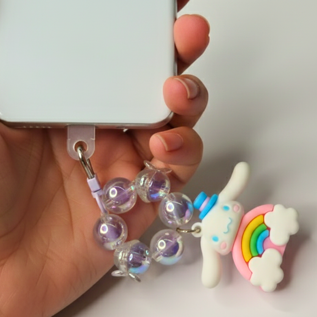 Happy Rainbow Bunny Charm