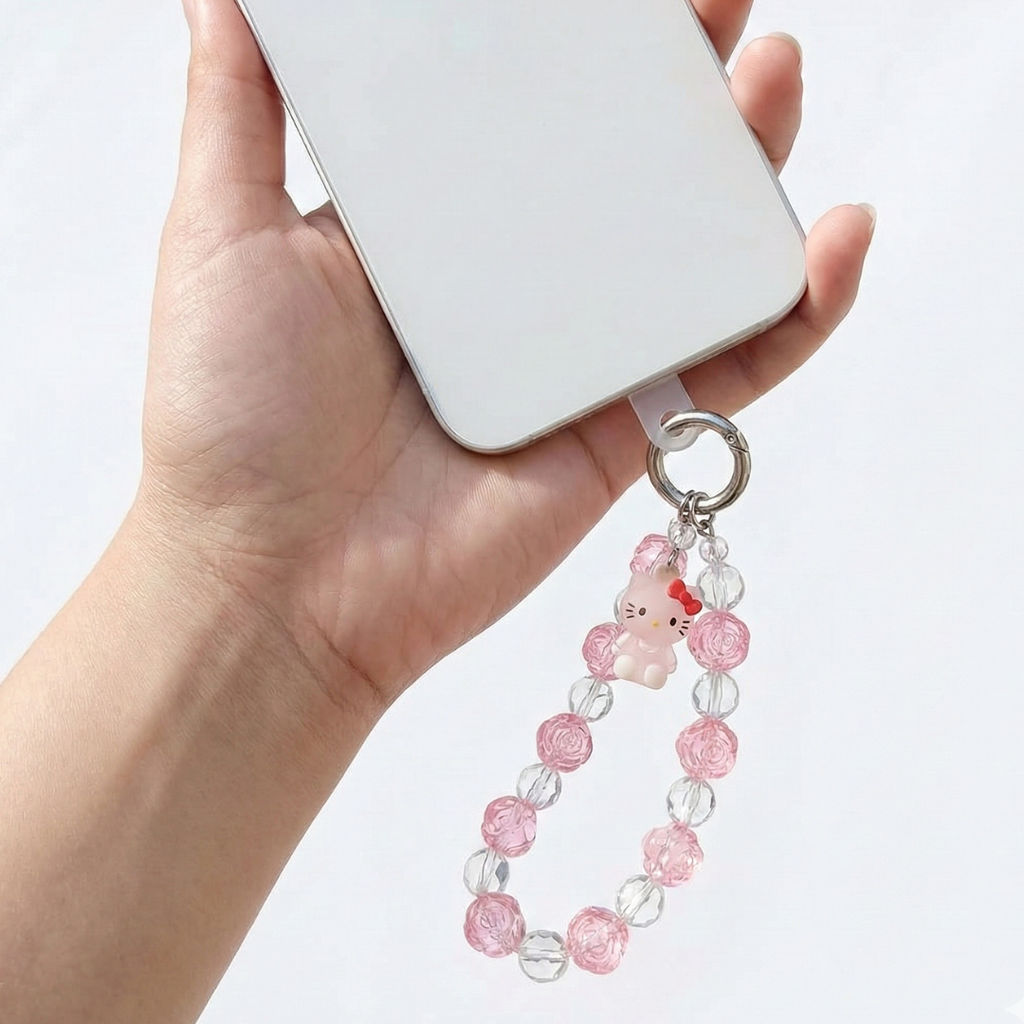 Pink Crystal Mobile Charm