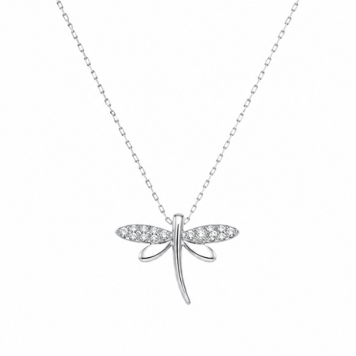 Dragonfly Zircon Diamond Necklace