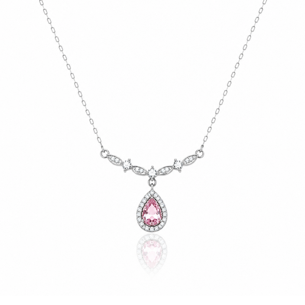 Droplet Style Zircon Diamond Necklace