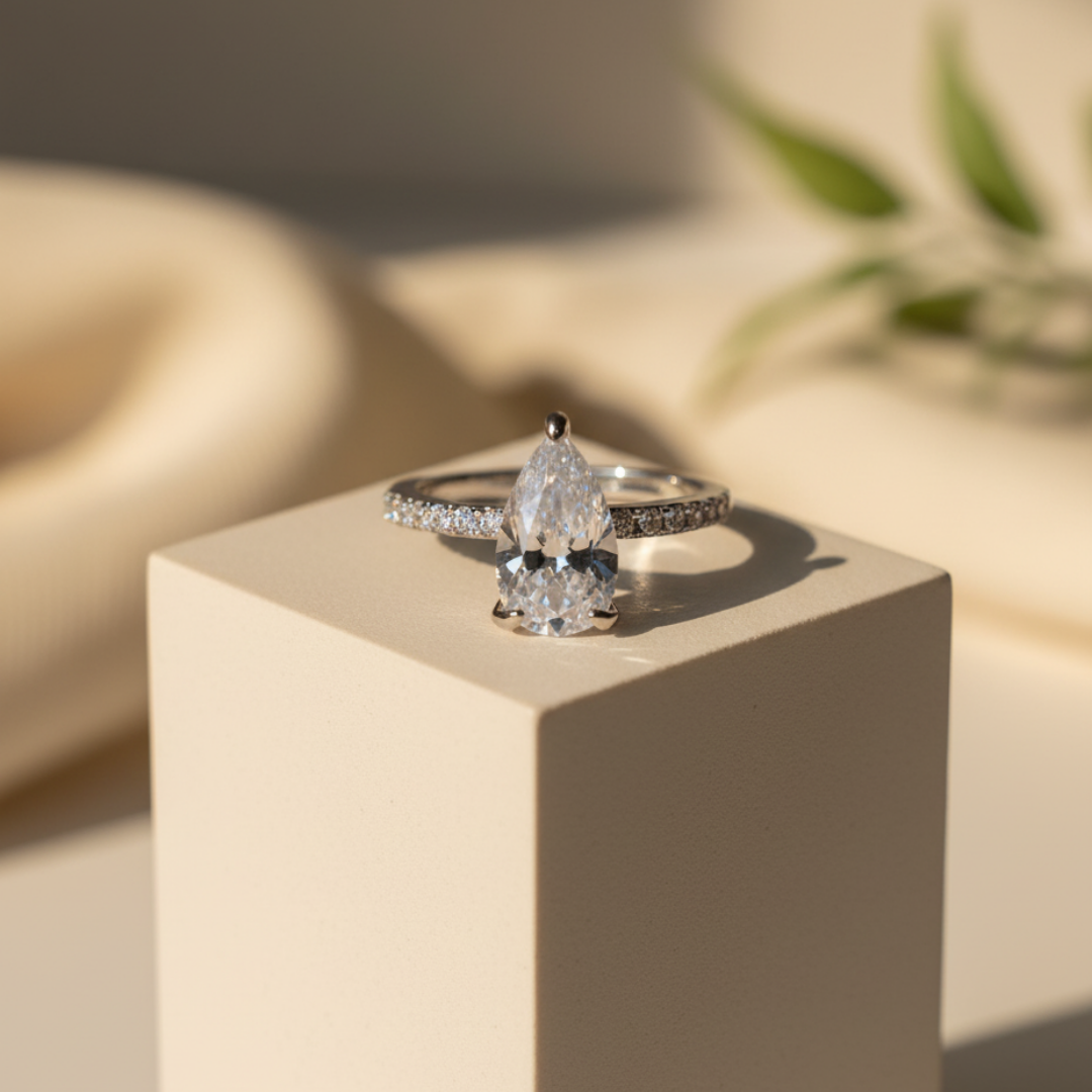 Pear Zircon Bypass Ring