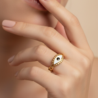 Nazar Link ring - 18k Gold (Demi Fine)