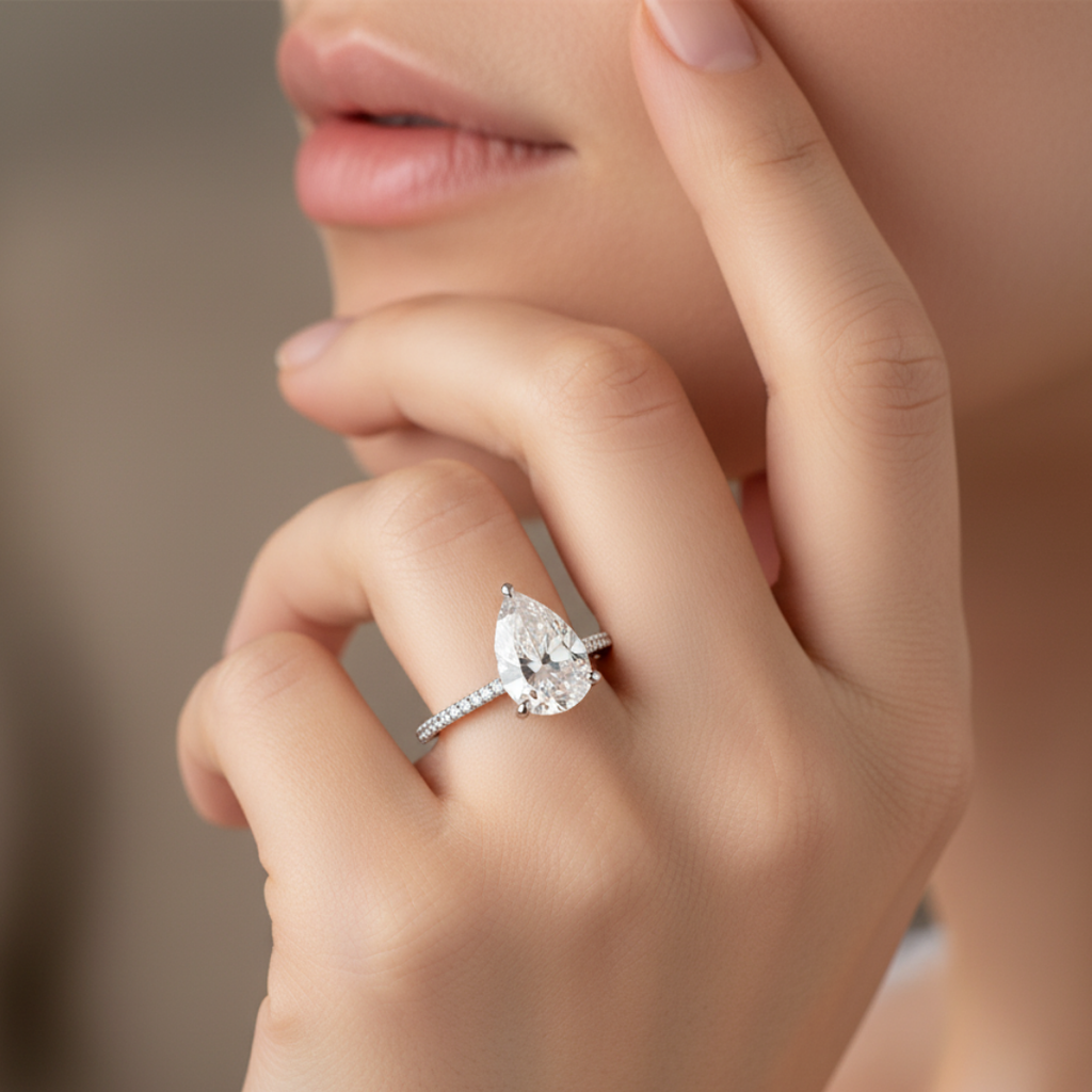 Pear Zircon Bypass Ring