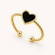Black Heart Ring - 18k Gold (Demi Fine)