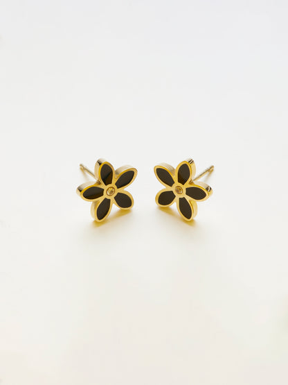 Black Iris Earrings