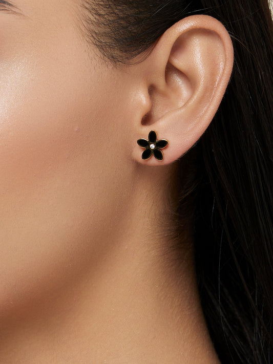 Black Iris Earrings