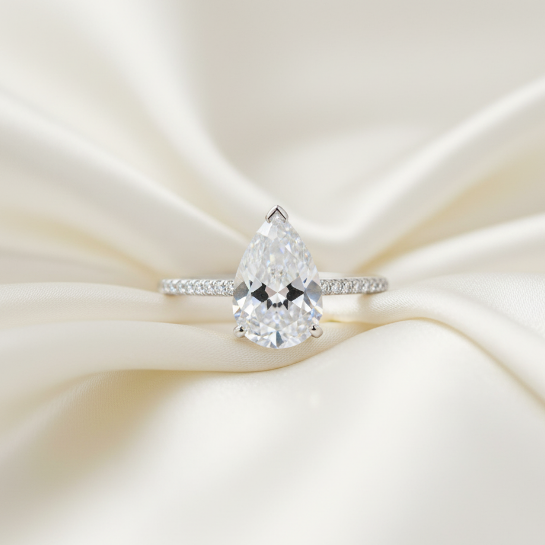 Pear Zircon Bypass Ring