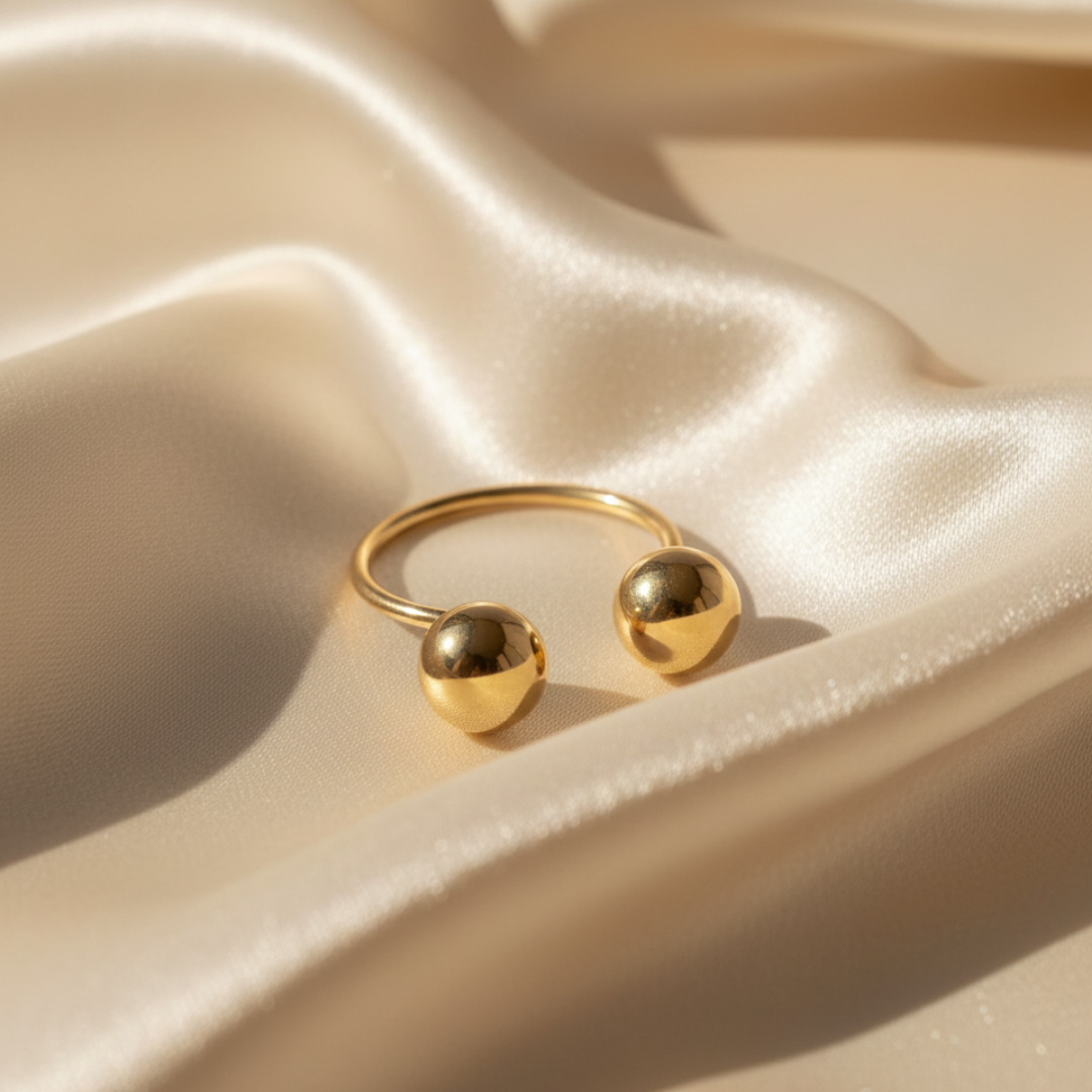 Golden Spherical Bypass Ring