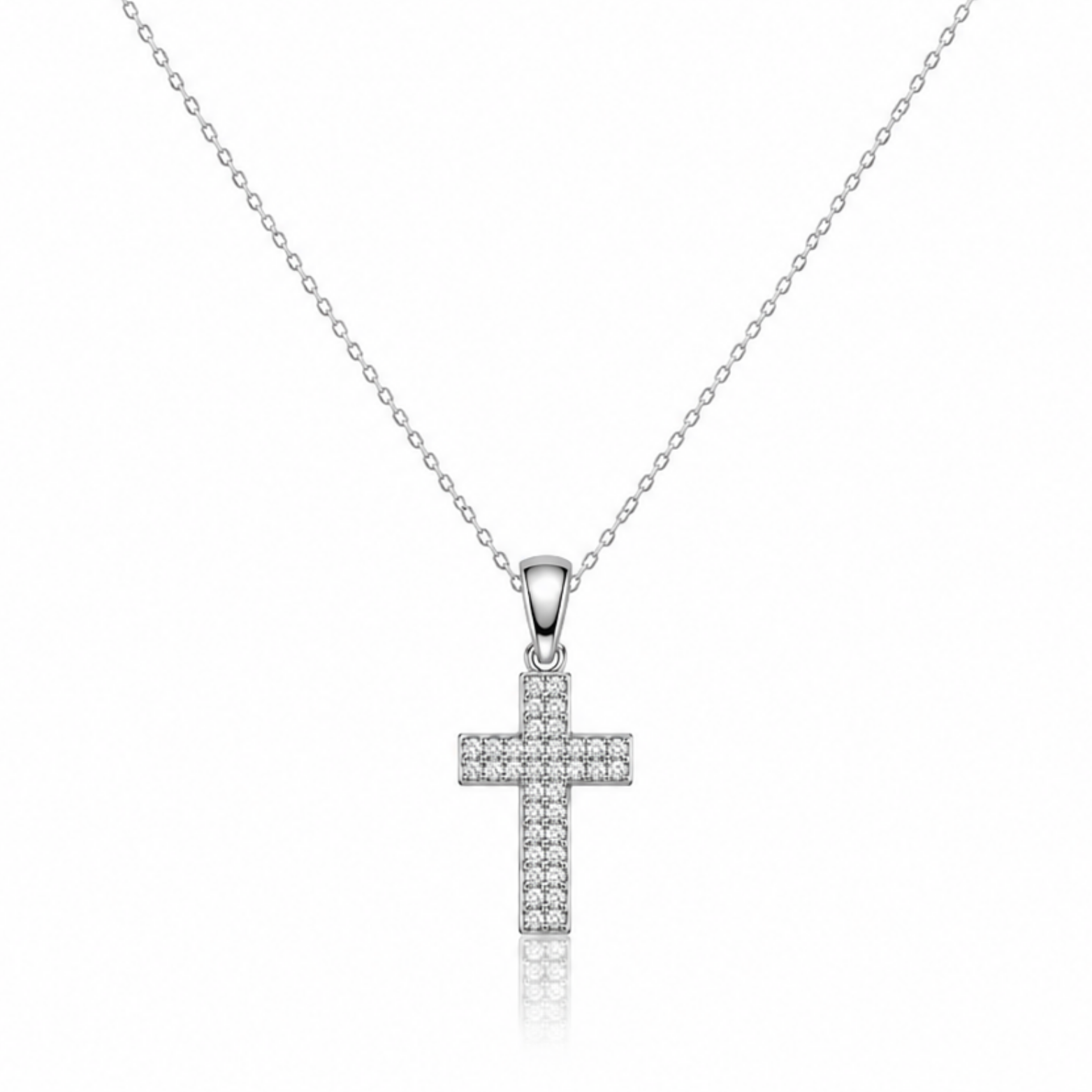 Faith Cross Zircon Diamond Studded Necklace