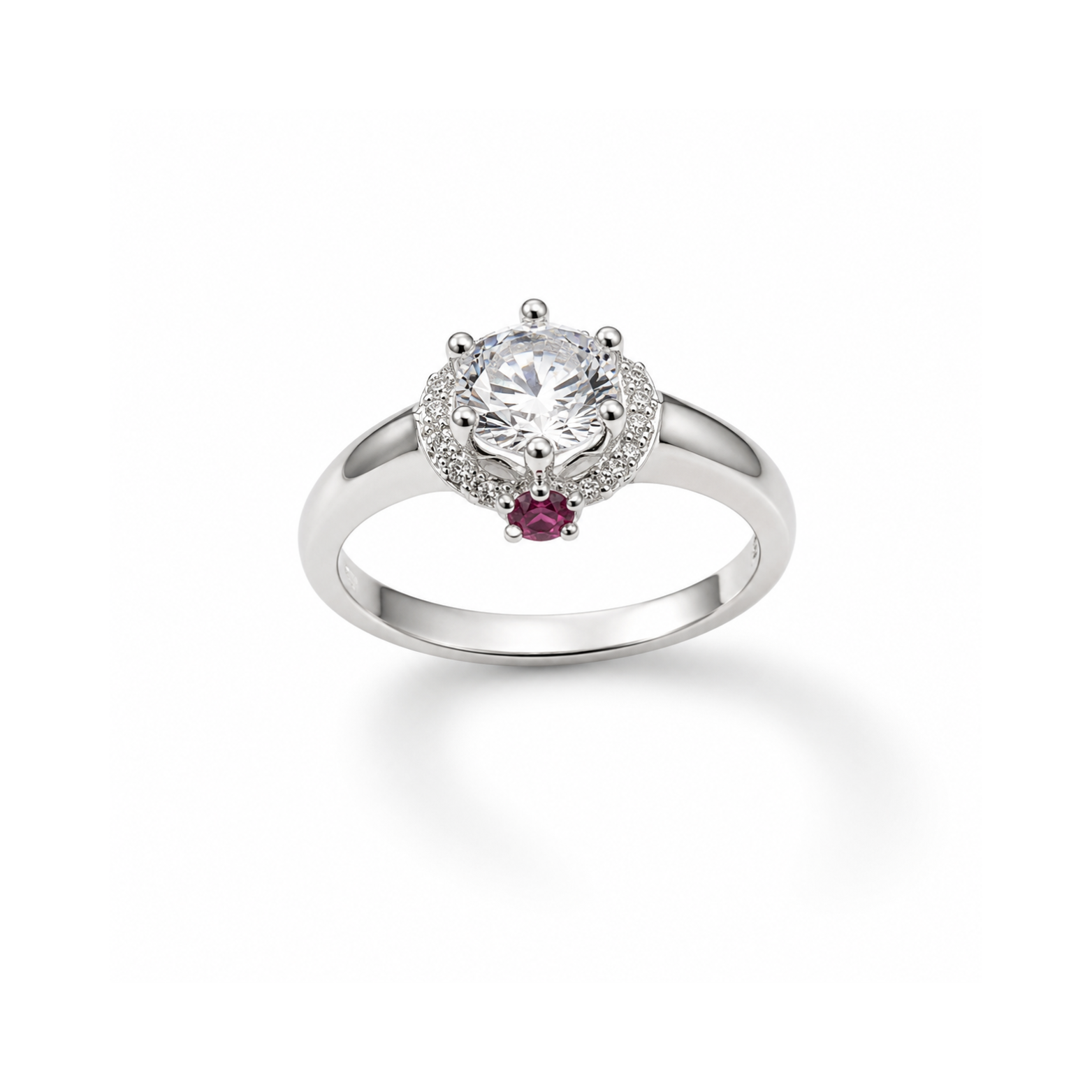 Silver Solitaire Ring