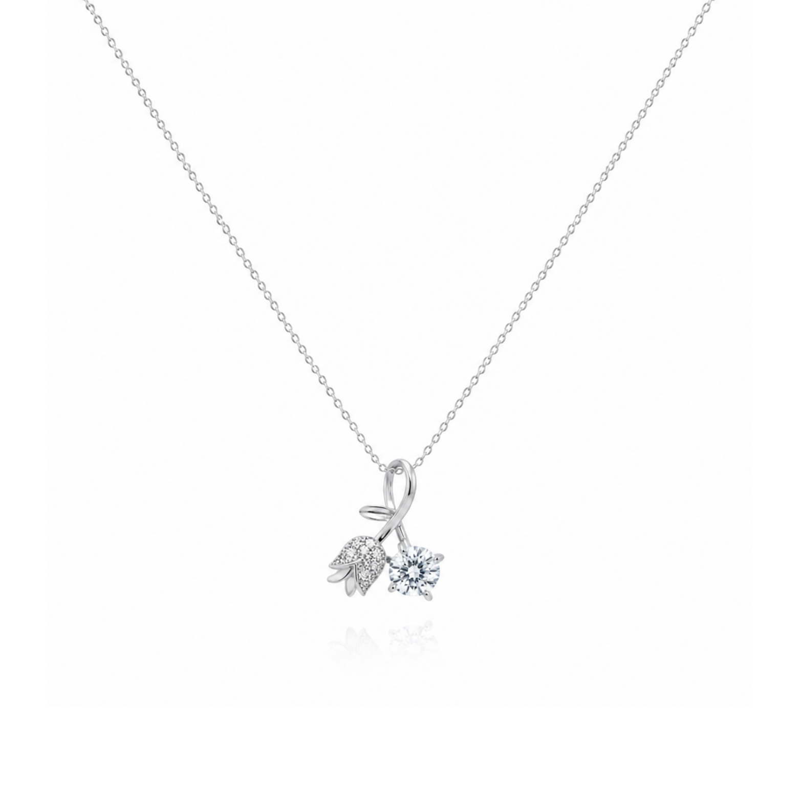 Fancy Heart Cut Zircon Diamond Necklace