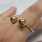 Golden Spherical Bypass Ring - 18K (Demi Fine)