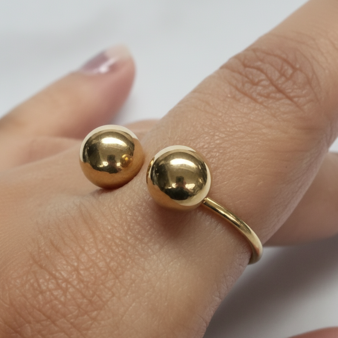 Golden Spherical Bypass Ring