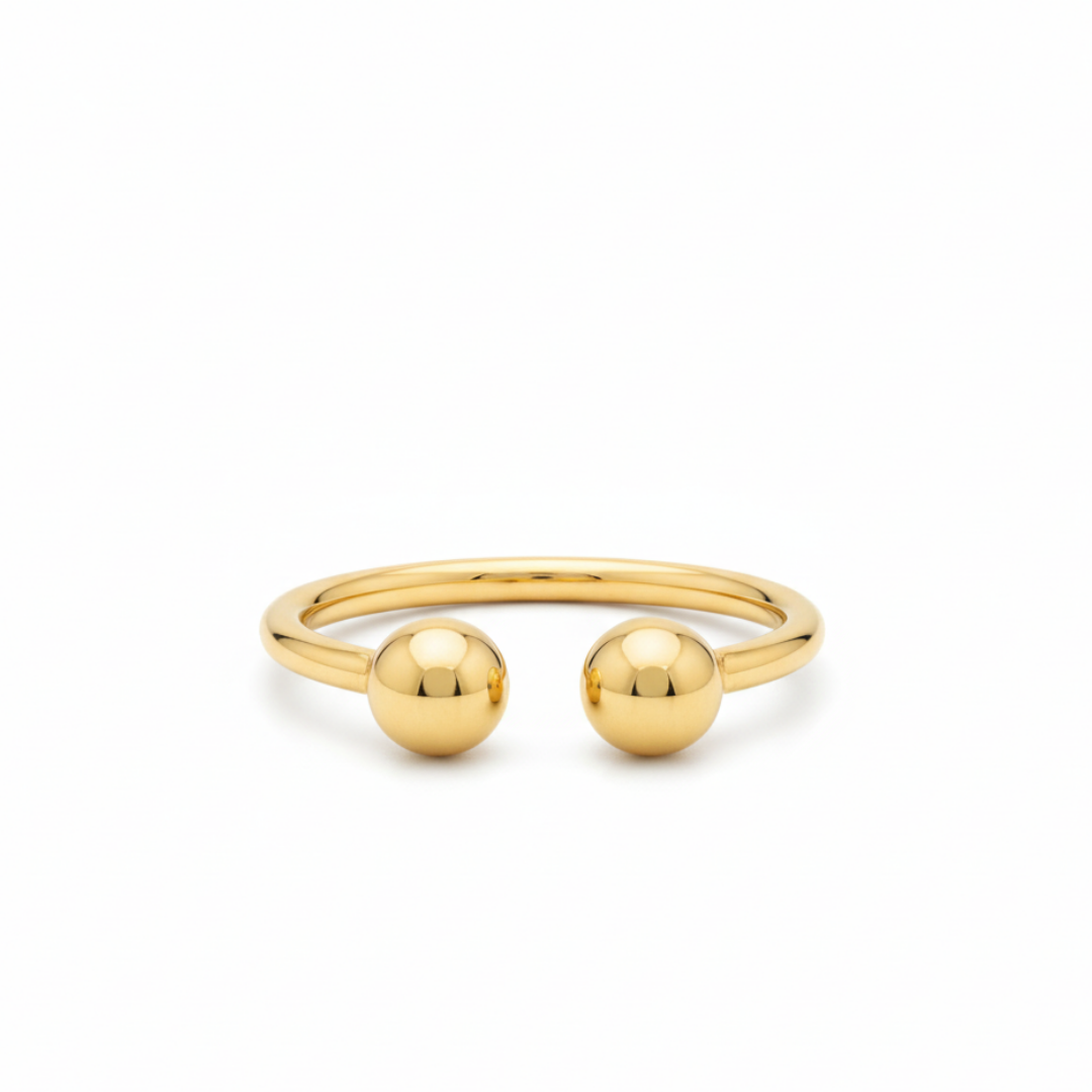 Golden Spherical Bypass Ring
