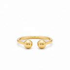 Golden Spherical Bypass Ring - 18K (Demi Fine)