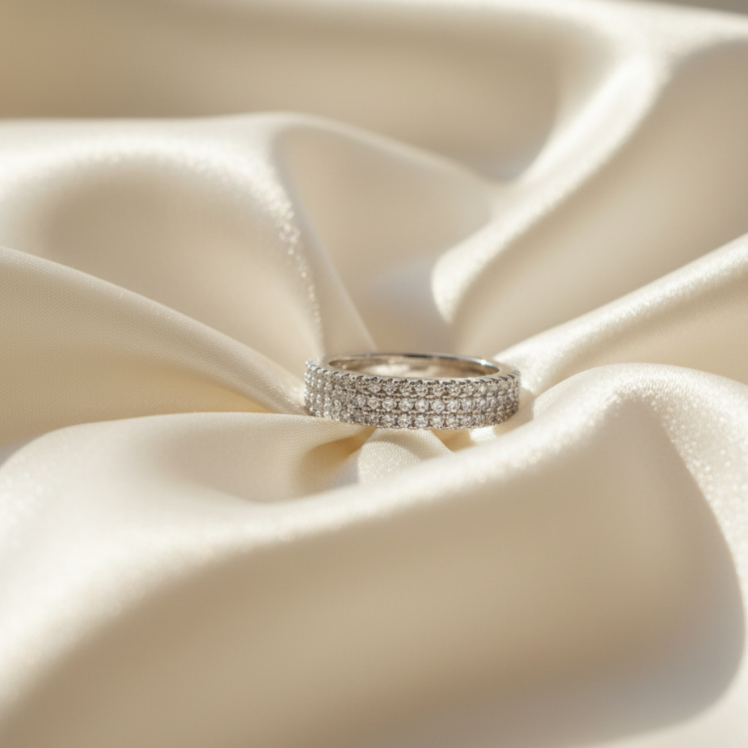 Three-Row Pave Statement Ring