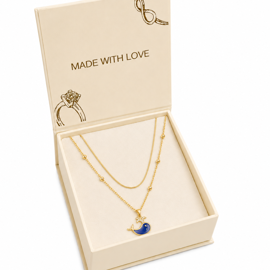 Blue Whale Charm Necklace