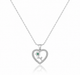 Flower Stuck Heart Necklace
