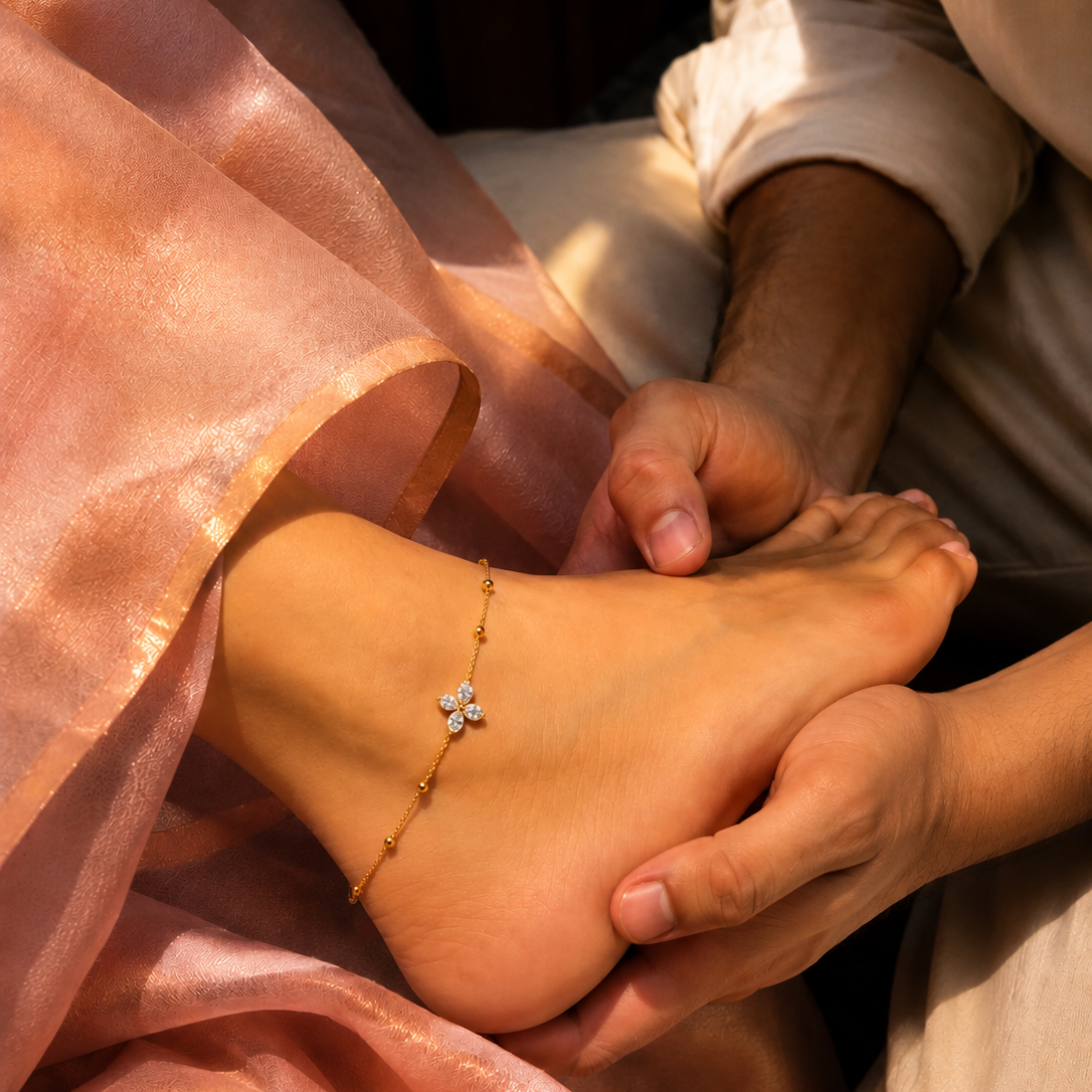 Crystal Flower Anklet